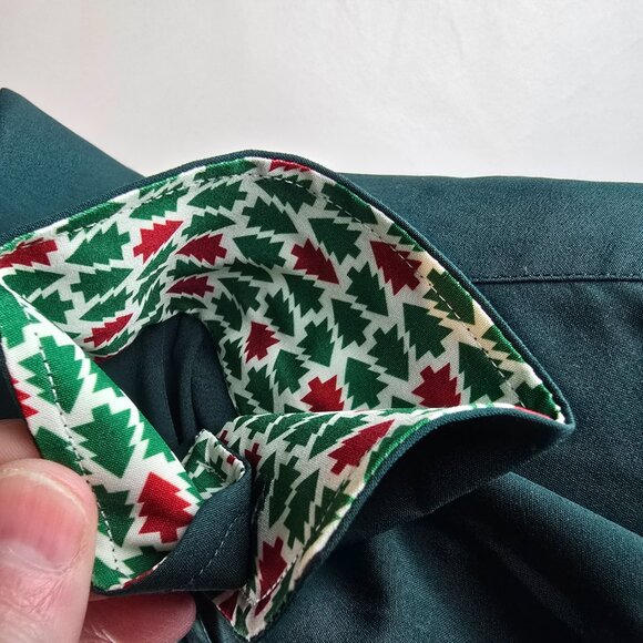 Tom Baine Shirt Mens XL Green Button Up Slim Fit Performance Stretch Christmas - Picture 5 of 9